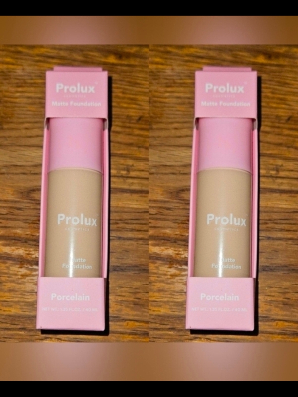 2 x Prolux Cosmetics Matte Foundation in Porcelain 1.35fl oz BNIB